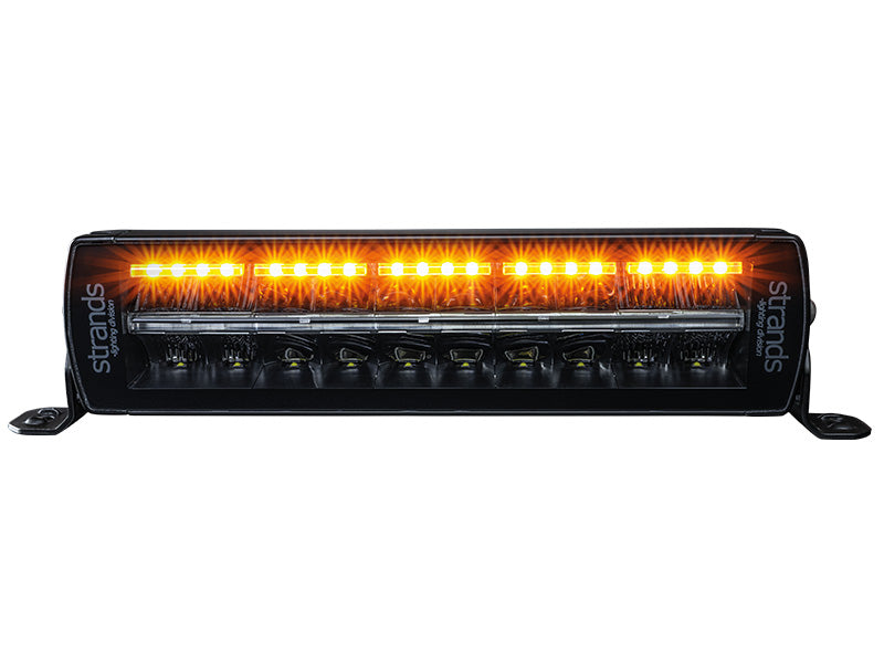 100W(8000Lm) 9-35V STRAND(Zviedrija) LED brīdinājuma/tālā gaisma, IP67/69K, 307.00 x 76.00 x 71.60mm, vads 2.5m, 12", garantija 3 gadi, auksti balta gaisma 6000K