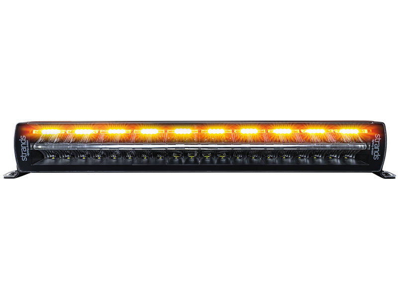 200W(16000Lm) 9-35V STRANDS(Strands) LED brīdinājuma/tālā gaisma, IP67/69K, ECE R112, R7, R65  EMC ECE R10, 562,00 x 76,00 x 71,60 mm, vads 2.5m, 22", garantija 3 gadi, auksti balta gaisma 6000K