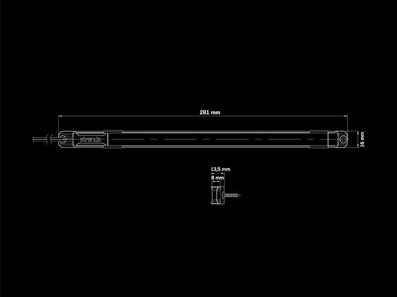 9-32V 200 lm STRANDS (Sweden) INTERIOR red light, IP67, EC R10, 281.00 x 16.00 x 8.00 mm, 3-year warranty