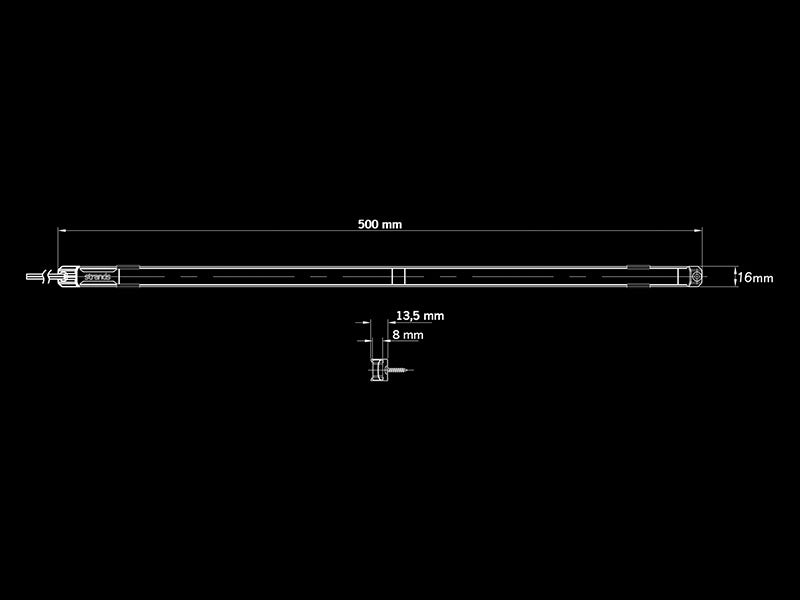 9-32V 280Lm Dekoratīvs gaismeklis 505mm, sarkans, IP67, vads 2m, ECE R10