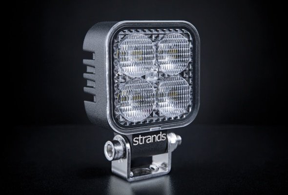 12W(1520Lm) 10-32V  STRANDS(Zviedrija) UNITY LED darba lukturis, IP68, EMC ECE R10,  52.00 x 67.00 x 26.00mm, vads 500mm, garantija 3 gadi, auksti balta gaisma 6000K