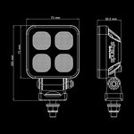 21W(2222Lm) LED darba lukturis Strands Dark Knight Hardcore Mini, IP68/IP69K