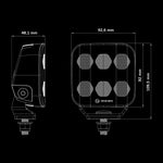 10-36CV 37W 3940Lm STRANDS LED darba lukturis, IP68/69K, ECE R10, CISPR25 Class 3, auksti balta gaisma 5700K