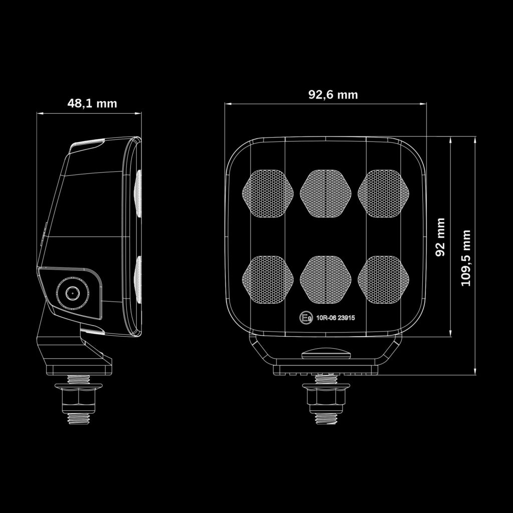 10-36CV 37W 3940Lm STRANDS LED darba lukturis, IP68/69K, ECE R10, CISPR25 Class 3, auksti balta gaisma 5700K