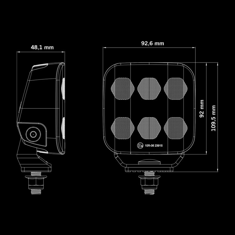 10-36CV 37W 3940Lm STRANDS LED darba lukturis, IP68/69K, ECE R10, CISPR25 Class 3, auksti balta gaisma 5700K