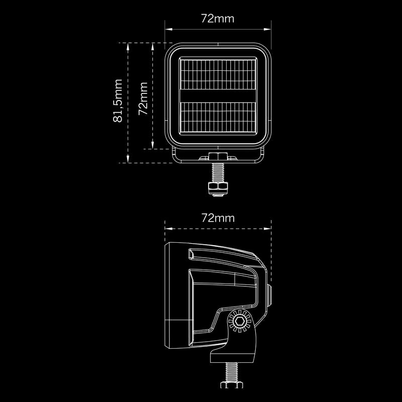 SIBERIA XP QUBE 38W(3150Lm)  10-32V LED darba lukturis, melns, auksti balta gaisma 5700K