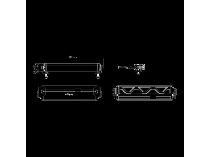 10-48V 6200Lm STRANDS FIREFLY LED lisalamp 10", IP68, ECE R148, R149, R10, 500mm, jaheda valge valgus 6000K