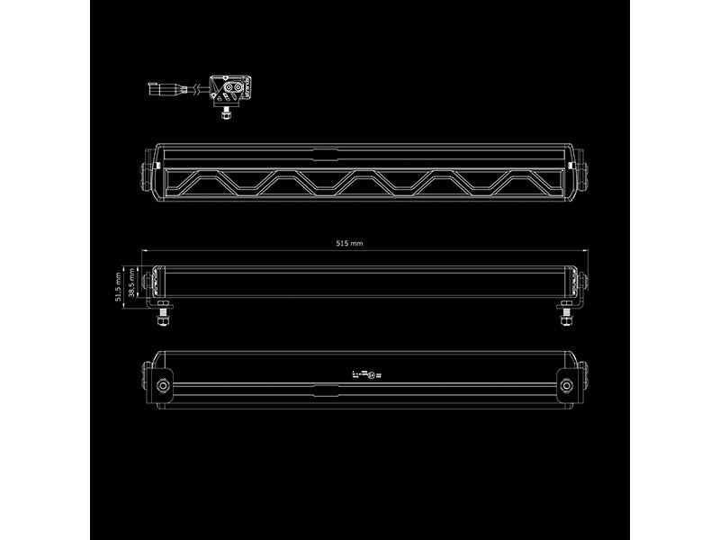 10-48V 10670Lm STRANDS FIREFLY LED lisalamp 20", IP68, ECE R148, R149, R10, 500mm, jaheda valge valgus 6000K