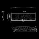 STRANDS DUO BLACK LED starmešu josla 2×10″, 8350 lm, 440 m @ 1 lx, optimizēts kūlis, 5000 K, E-apstiprinājums R149, 9–36 V, 108 W, integrēts numura zīmes turētājs