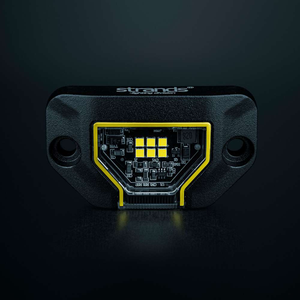 Strands Unity Rock Light balta LED pozīcijas un darba lampa 780 lm, 5700 K, 10–32 V DC, Flood Beam, IP69K, melna korpusa izpildījumā