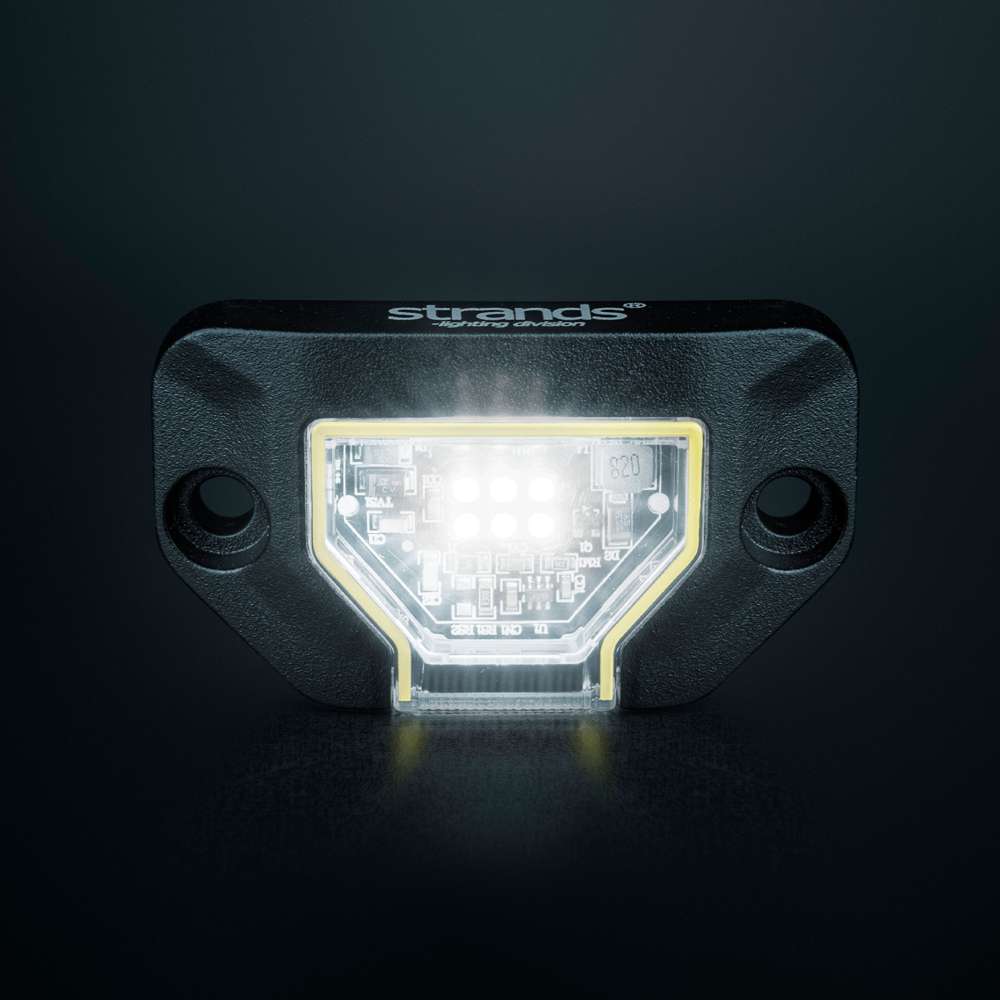 Strands Unity Rock Light balta LED pozīcijas un darba lampa 780 lm, 5700 K, 10–32 V DC, Flood Beam, IP69K, melna korpusa izpildījumā