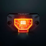 Strands Unity Rock Light — красная светодиодная габаритная и рабочая лампа, 200 лм, 10–32 В постоянного тока, широкий луч, IP69K, в черном корпусе