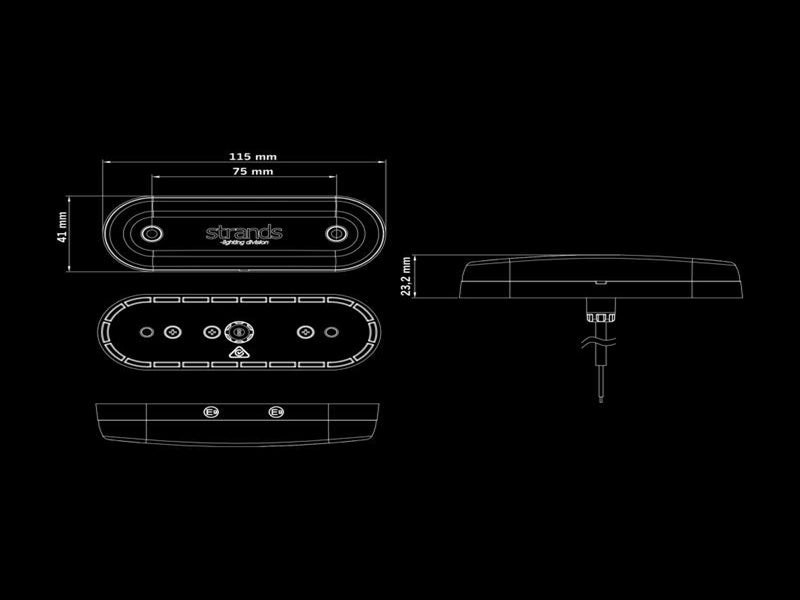 10-40V STRANDS FOR9T GRAVITY sānu lukturis, IP67, ECE R10, R148, 2,50 m, 115.00 x 41.00 x 23.20mm
