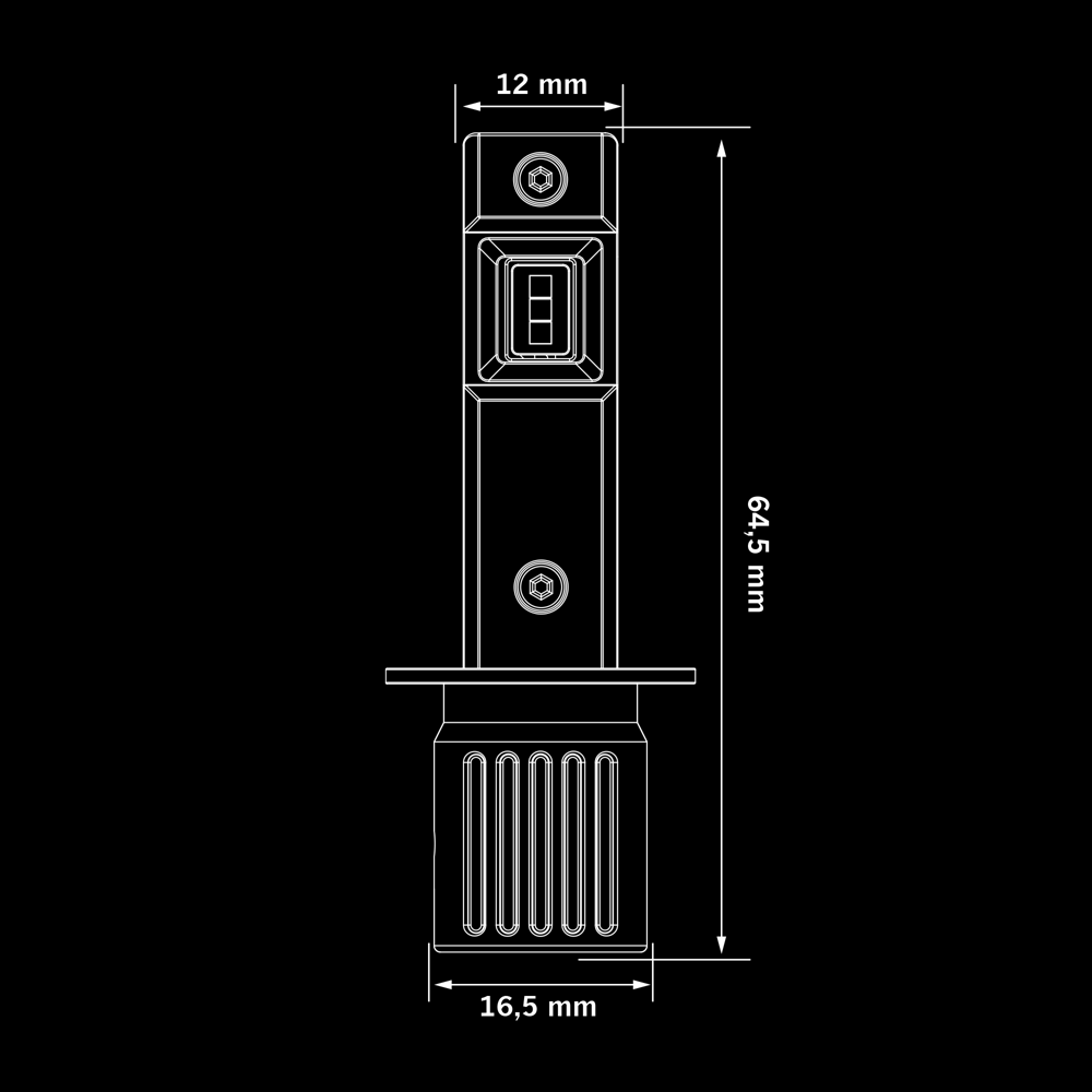 Big Energy H1 LED spuldžu komplekts 1500 lm, 5700 K, 12–24 V, IP67, 2 gab.