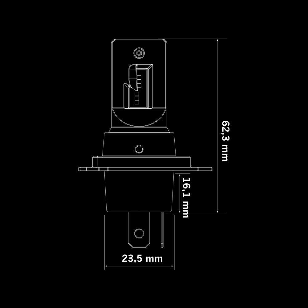 Big Energy H4 LED spuldžu komplekts 1550/800 lm, 5700 K, 12–24 V, tuvās un tālās gaismas, IP67, 2 gab.