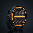 STRANDS BIG ENERGY 2.0 LED tālās gaismas lukturis, 98W, 9100Lm, 10–32V, 1lx pie 601m, balta/dzintarkrāsas pozīcijas gaisma, IP69K, DT-4PIN, 5700K, 3 gadu garantija