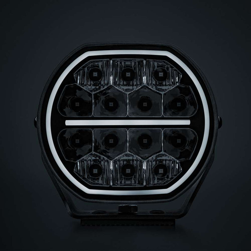 STRANDS BIG ENERGY 2.0 LED tālās gaismas lukturis, 98W, 9100Lm, 10–32V, 1lx pie 601m, balta/dzintarkrāsas pozīcijas gaisma, IP69K, DT-4PIN, 5700K, 3 gadu garantija