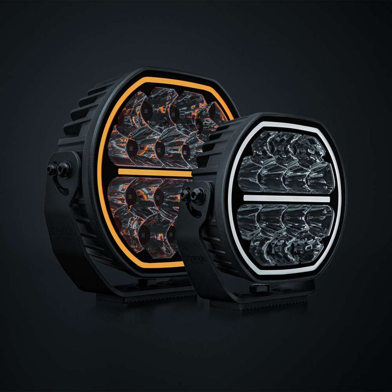 STRANDS BIG ENERGY 2.0 LED tālās gaismas lukturis, 132W, 12900Lm, 10–32V, 1lx pie 715m, E-mode/Xperience režīmi, balta/dzintarkrāsas pozīcijas gaisma, IP69K, 5700K, 3 gadu garantija