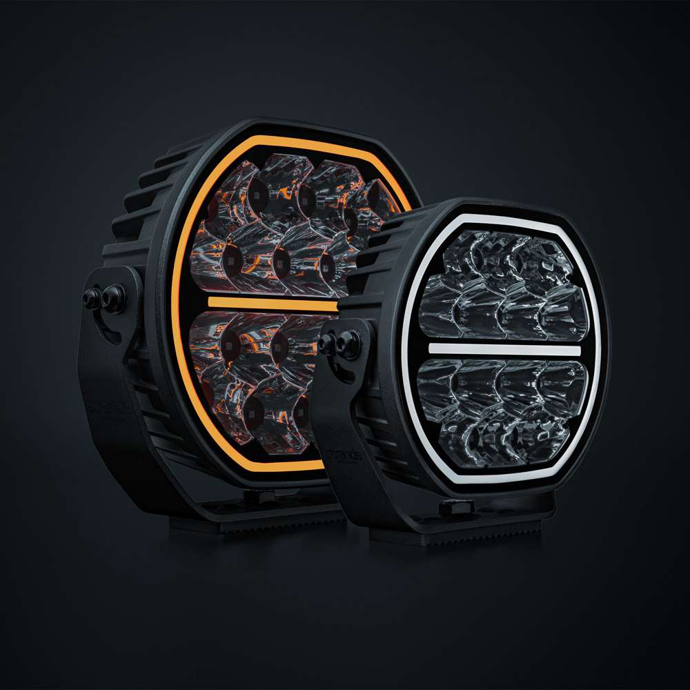STRANDS BIG ENERGY 2.0 LED tālās gaismas lukturis, 132W, 12900Lm, 10–32V, 1lx pie 715m, E-mode/Xperience režīmi, balta/dzintarkrāsas pozīcijas gaisma, IP69K, 5700K, 3 gadu garantija