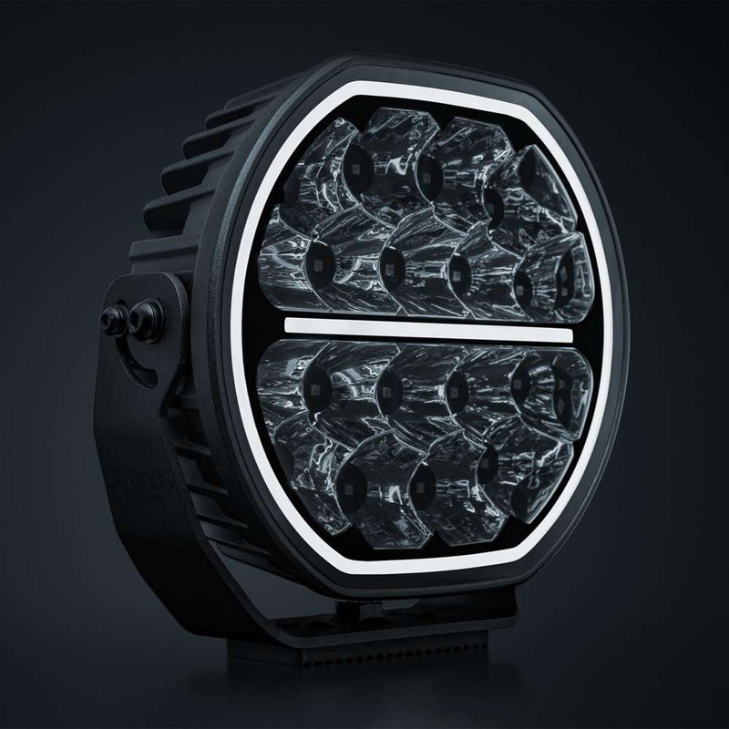 STRANDS BIG ENERGY 2.0 LED tālās gaismas lukturis, 132W, 12900Lm, 10–32V, 1lx pie 715m, E-mode/Xperience režīmi, balta/dzintarkrāsas pozīcijas gaisma, IP69K, 5700K, 3 gadu garantija