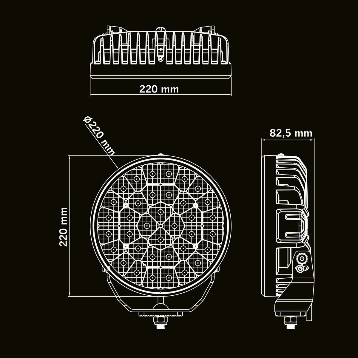 STRANDS 147W/13050lm BIG ENERGY RAW 9″ LED tālās gaismas lukturis IP69K