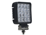 STRANDS – LED reverse light, 48 W / 3040 lm, 12–32 V, IP67/69, ECE R23/R10, 110 × 110 × 47 mm, 1 m cable