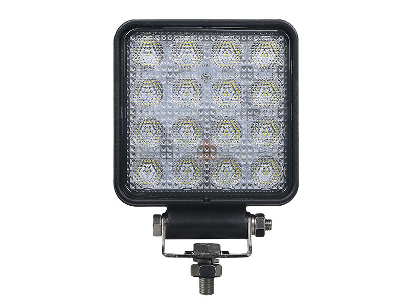 48W(3040Lm)  12-32V STRANDS(Zviedrija) LED atpakaļgaitas lukturis, IP67/69,  ECE R23 EMC ECE R10, 110.00 x 110.00 x 46.52mm, vads 1m, melns, garantija 3 gadi, auksti balta gaisma 6000K