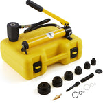VEVOR 10 t hidrauliskais perforatora (knockout) komplekts, cauruļu caurumu griezēju komplekts 12,7–50,8 mm, 6 daļu KO instrumentu komplekts lokšņu metālam, alumīnijam, misiņam, nerūsējošajam tēraudam, stiklašķiedrai un plastmasai