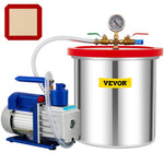 VEVOR vakuuma kamera ar vakuuma sūkni 18,9 l, 5 CFM (142 l/min), 1/3 ZS, vienpakāpes komplekts