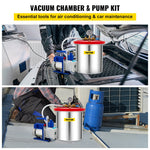 VEVOR vakuuma kamera ar vakuuma sūkni 18,9 l, 5 CFM (142 l/min), 1/3 ZS, vienpakāpes komplekts