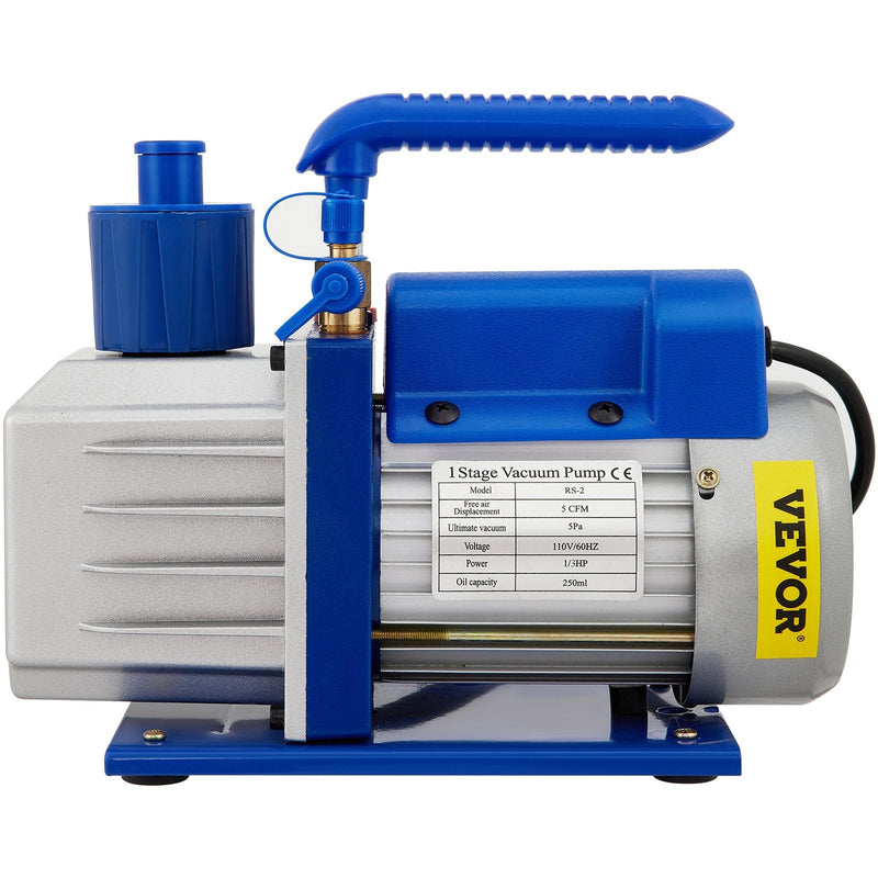 VEVOR vakuuma kamera ar vakuuma sūkni 18,9 l, 5 CFM (142 l/min), 1/3 ZS, vienpakāpes komplekts