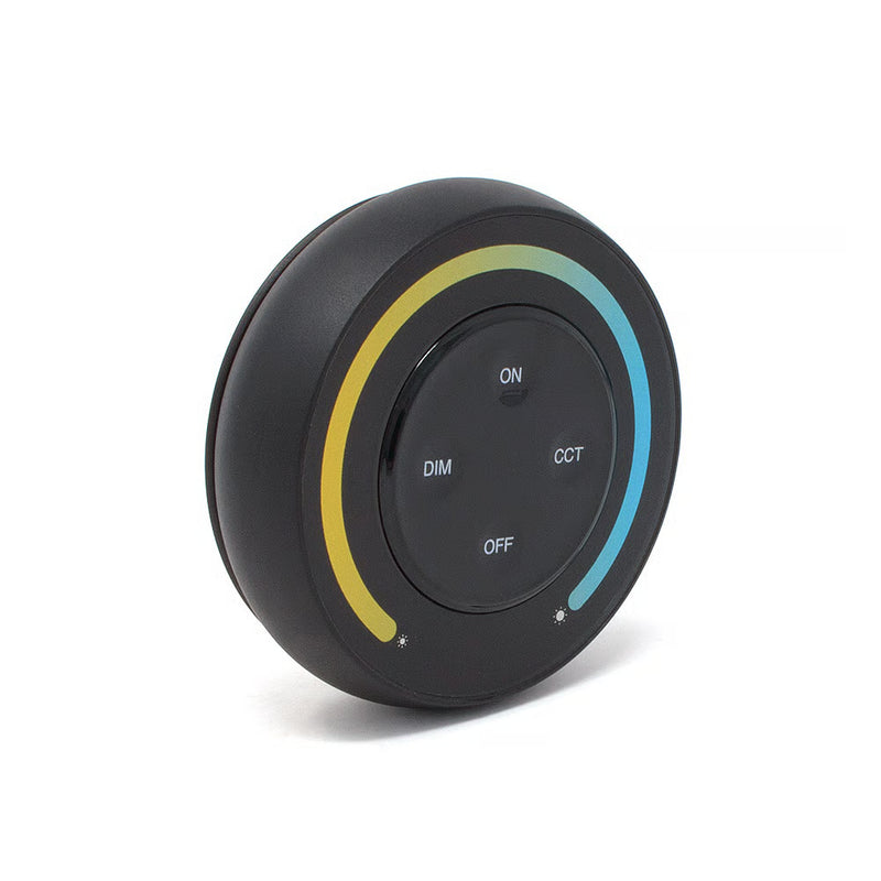 Miboxer S1B 2,4GHz RF CCT sienas tālvadības pults LED apgaismojumam, melna, IP20, Ø70x24mm, darbības attālums līdz 30m, 2xAAA, 5 gadu garantija