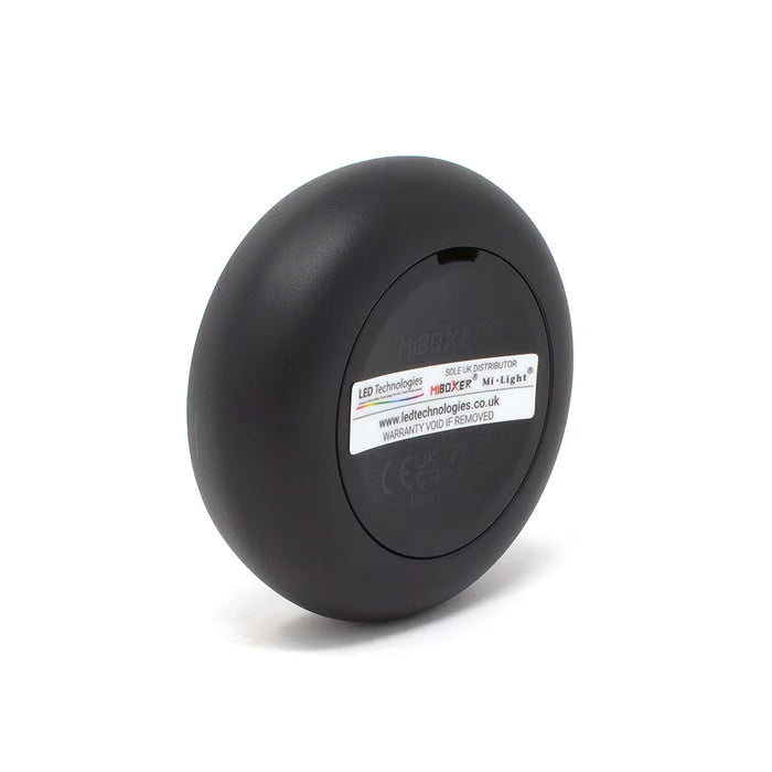 Miboxer S1B 2,4GHz RF CCT sienas tālvadības pults LED apgaismojumam, melna, IP20, Ø70x24mm, darbības attālums līdz 30m, 2xAAA, 5 gadu garantija