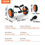 VEVOR kajaka rati 113 kg, salokāmi, 254 mm pilnriepu riteņi, neslīdošs balsts, stiprinājuma siksna