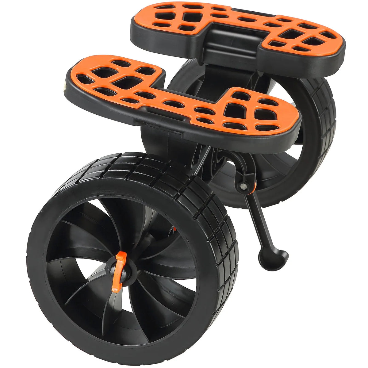 VEVOR smagās slodzes kajaka rati, kravnesība 145 kg, noņemami, ar 254 mm pilnriepu riteņiem, regulējamiem stiprinājumiem un neslīdošu balsta kāju, piemēroti kajakiem, kanoe, SUP dēļiem, peldošajiem paklājiem un plakandibenēm