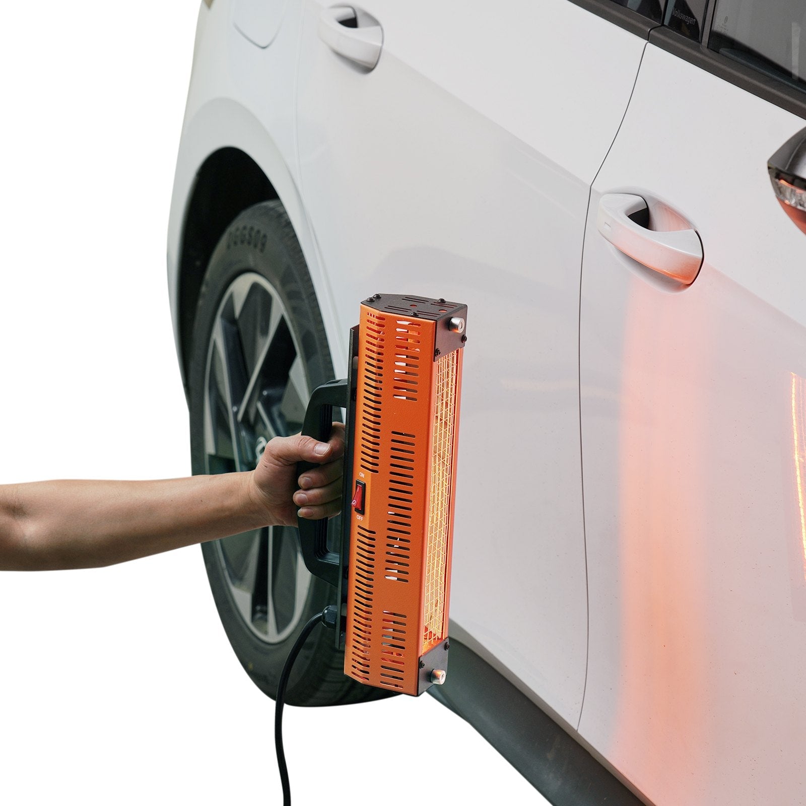 VEVOR rokas infrasarkanā žāvēšanas lampa, 1000 W, ar automātisku uzsildīšanu, žāvēšanas laukums 0,23 m², paredzēta krāsošanas un remonta darbiem, virsbūves un dzinēja žāvēšanai