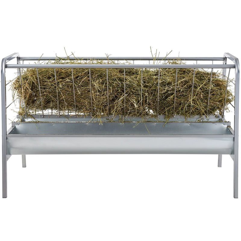 VEVOR 2-in-1 graudu un siena barotava, 303 l ietilpība, 150 cm garums, dziļā barošanas vanna, smagā tērauda barotava kazām un aitā