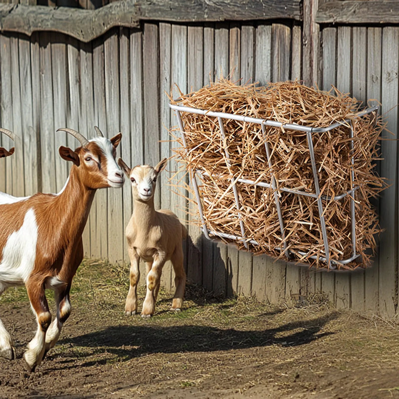 VEVOR sienas stiprināma smagā tērauda siena barotava, 70 l ietilpība, 62 cm garums, daudzpusīga barošanas reste kazām un aitām iekštelpām un āra vidē