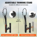 VEVOR kazu un aitu kopšanas stenda uzlika, metāla stends ar regulējamu augstumu 24–32,5 cm un platumu 0–13,7 cm, ar galvas fiksatoru un purna cilpu, melns