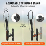 VEVOR kazu un aitu kopšanas stenda uzlika, metāla stends ar regulējamu augstumu 24–32,5 cm un platumu 0–13,7 cm, ar galvas fiksatoru un purna cilpu, melns