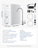 VEVOR Reverse Osmosis sistēma 400 GPD 8 posmu ūdens filtrs bez tvertnes zem izlietnes