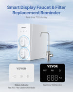 VEVOR reversās osmozes ūdens filtrēšanas sistēma, 600 GPD, 8 pakāpju, bez tvertnes, uzstādāma zem izlietnes