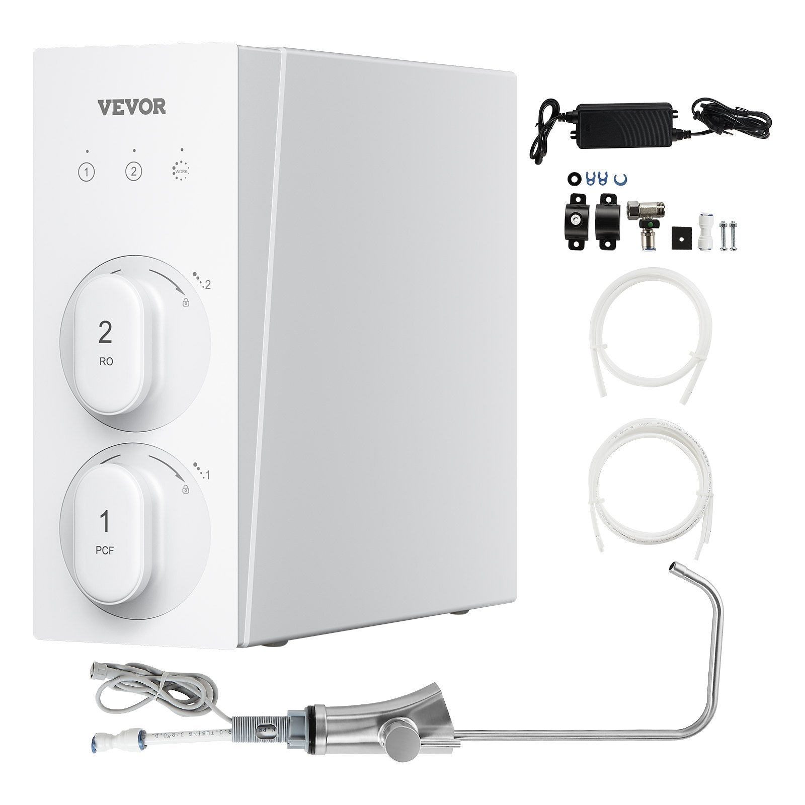 VEVOR reversās osmozes ūdens filtrēšanas sistēma, 600 GPD, 8 pakāpju, bez tvertnes, uzstādāma zem izlietnes