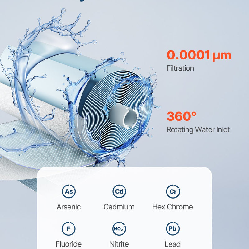 VEVOR Reverse Osmosis sistēmas aizstājējs filtrs SS-006 zem izlietnes ūdens filtram
