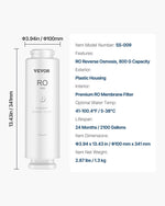 VEVOR Reverse Osmosis sistēmas aizstājējs filtrs SS-006 zem izlietnes ūdens filtram