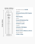 VEVOR reversās osmozes sistēmas filtrs nomaiņai SS-004 zem izlietnes ūdens filtram