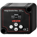 VEVOR dubultā akumulatora izolators 12 V 140 A, manuāls un automātisks VSR spriegumjutīgs relejs ar LCD displeju, piemērots litija un svina-skābes akumulatoriem automašīnām, kravas auto, kemperiem, UTV, ATV un laivām