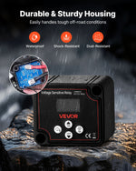 VEVOR dubultā akumulatora izolators 12 V 140 A, manuāls un automātisks VSR spriegumjutīgs relejs ar LCD displeju, piemērots litija un svina-skābes akumulatoriem automašīnām, kravas auto, kemperiem, UTV, ATV un laivām
