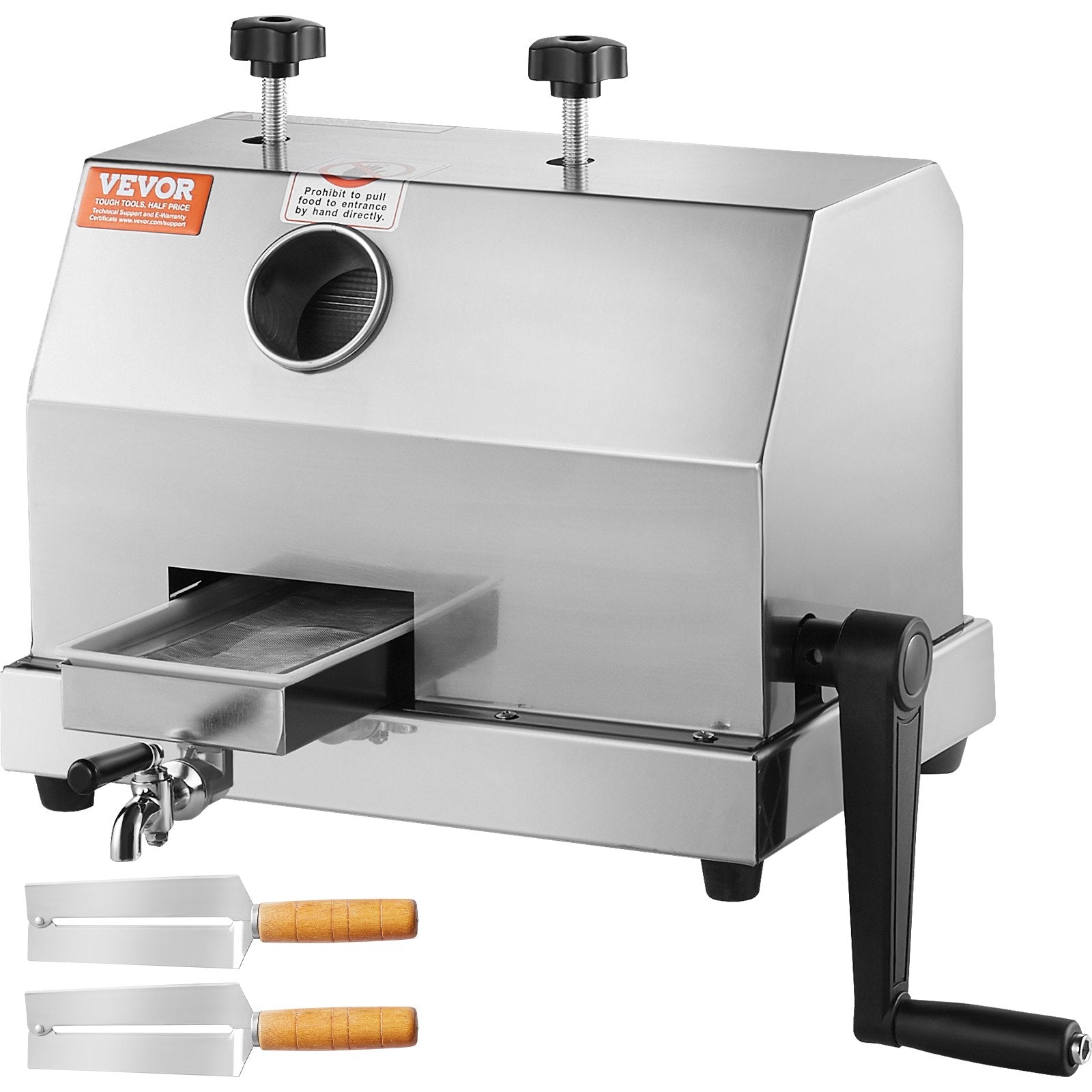 VEVOR komerciālā cukurniedru sulu spiede, 3 veltņi, 6 cm padeve, jauda 50 kg/h