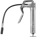 Шприц для смазки с ручкой, 240 бар, емкость 120 мл, профессиональная усиленная конструкция, с гибким шлангом 295 мм, 2 черными плоскими соединителями, 1 усиленной насадкой и 2 жесткими металлическими трубками